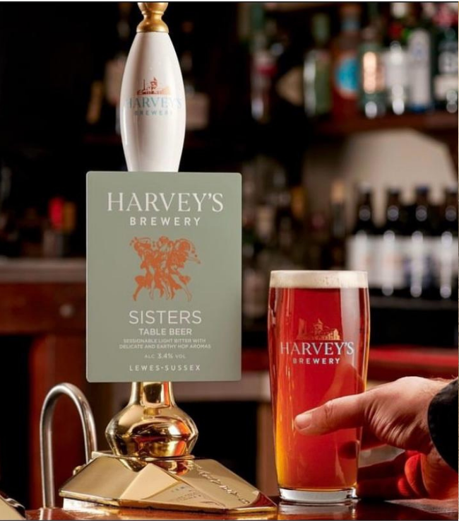 Harvey's Brewery beer at the bar
